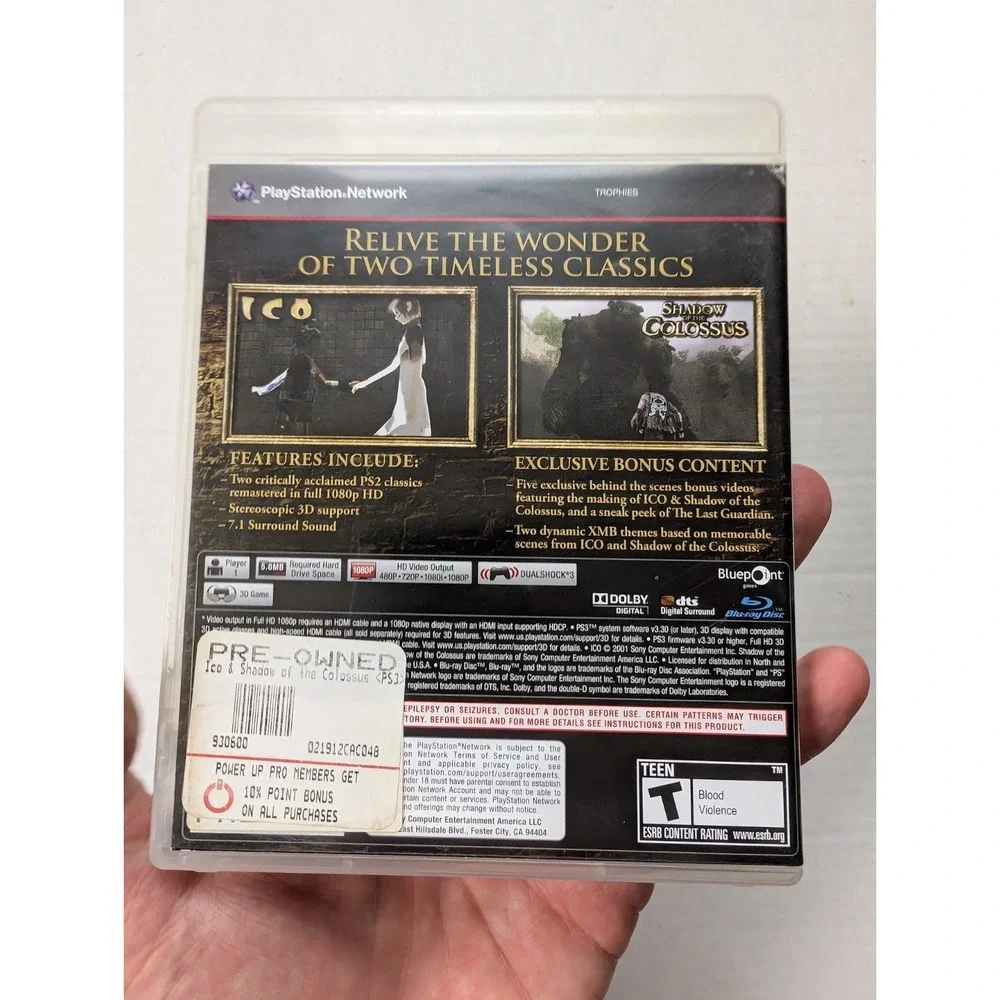 The Ico & Shadow of the Colossus Collection Sony PlayStation 3 2011 NO MANUAL